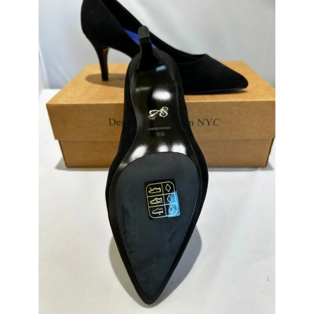 Antonia Saint‎ NY Vicki Heels 60MM Black Ultra Suede, Size 5.5
